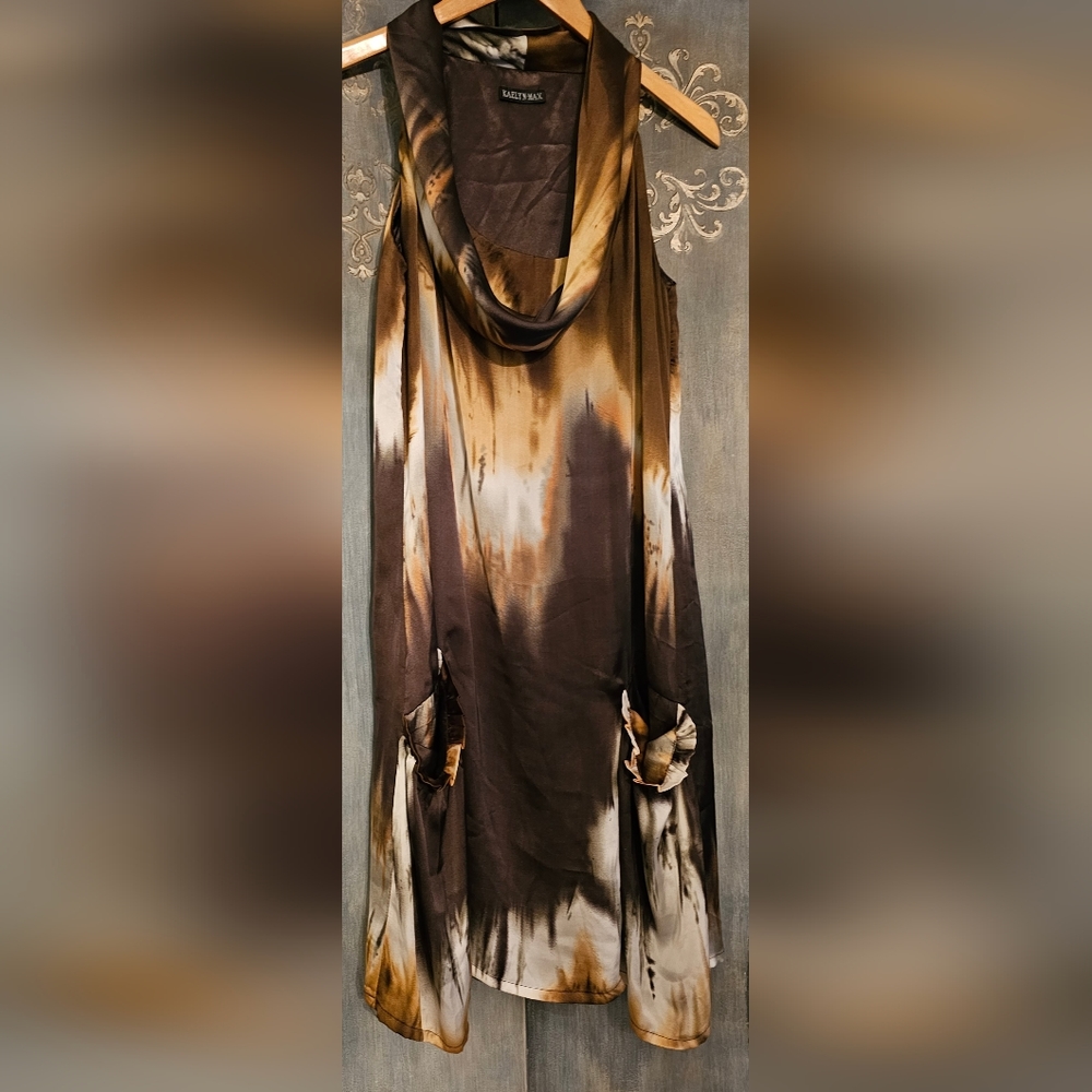 Tie-Dye Satin Kaelyn Max A-Line Dress (M)